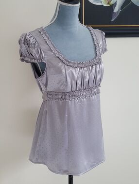 Satiny Empire Waist Blouse